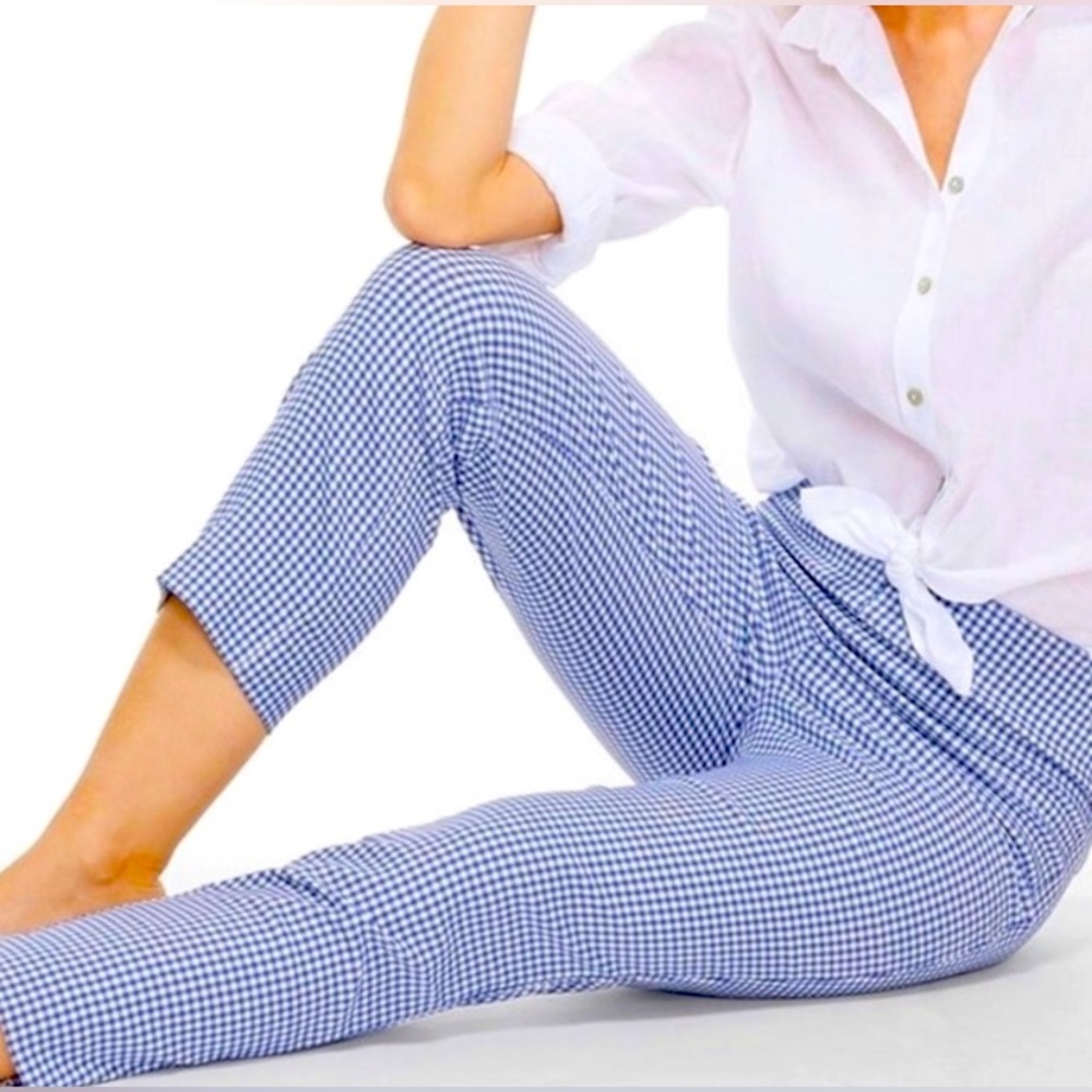 MICHAEL Michael Kors Blue Gingham Cropped Pants